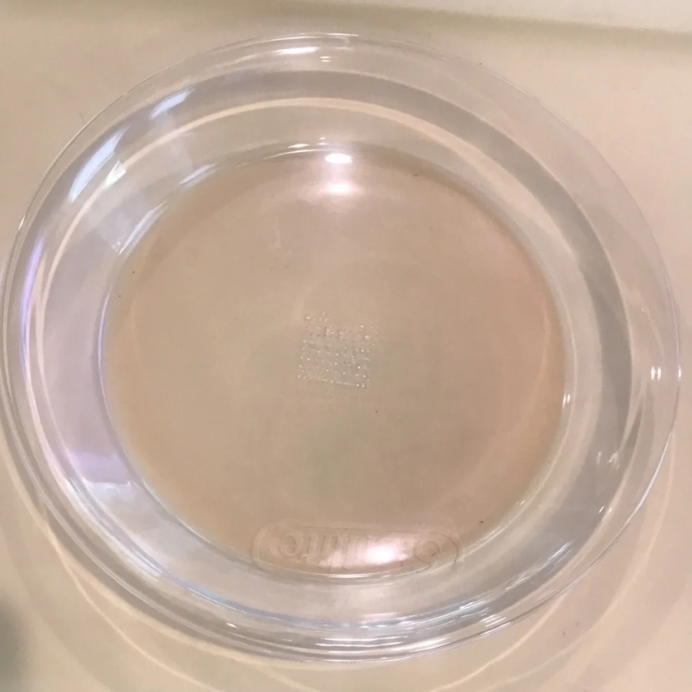 PYREX 209 Pie Plates 9'' Clear Glass Flat Rim Made In USA Set of 2